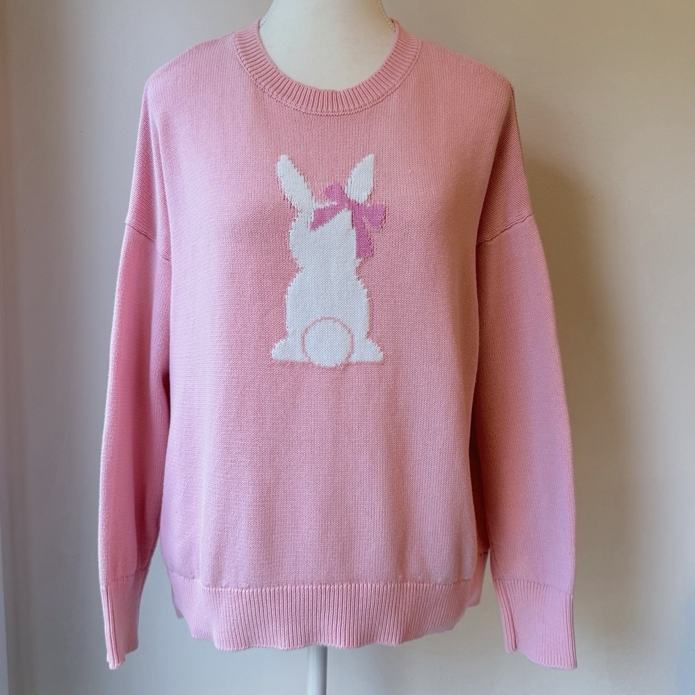 Vince Camuto Bunny Sweater Medium Pink Easter Holiday Costume - Picture 2 of 5